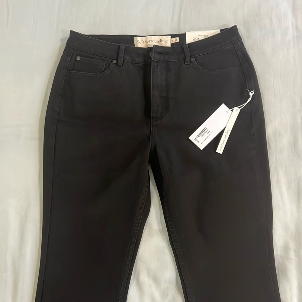 Soft Surroundings black Ultimate Denim Skinny Ankle Jeans size 8 petite NWT